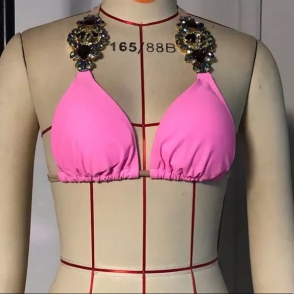 NEW IFBB Custom Bling Bikini Modeled Small Pink Cup Inserts (Lightly Padded) - Picture 8 of 9